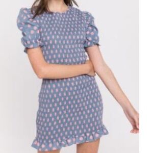 Anthropologie free the roses smocked polka dot dress